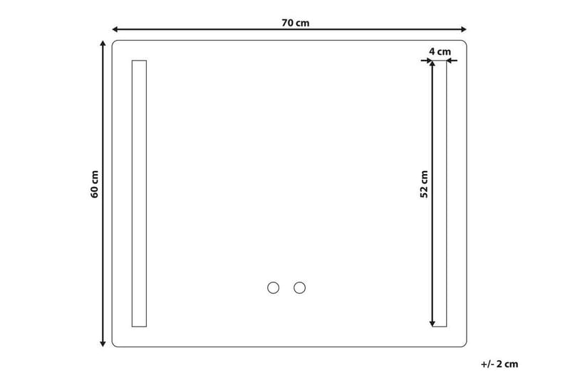 Speil Aarsh LED 60x70 cm - Transparent - Baderomsspeil med belysning - Speil - Baderomsspeil