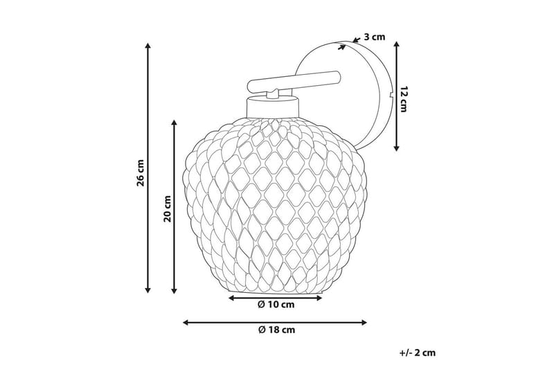 Alonnis Vegglampe E27 - Svart/Transparent - Belysning - Innendørsbelysning & Lamper - Vegglampe - Veggarmatur