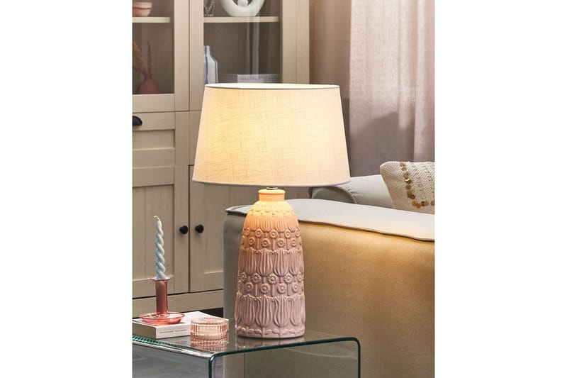 Azzurvi Bordlampe 56 cm E27 - Rosa/Hvit - Belysning - Innendørsbelysning & Lamper - Bordlampe