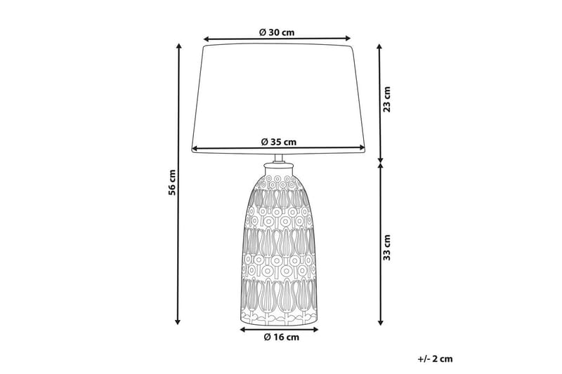 Azzurvi Bordlampe 56 cm E27 - Rosa/Hvit - Belysning - Innendørsbelysning & Lamper - Bordlampe