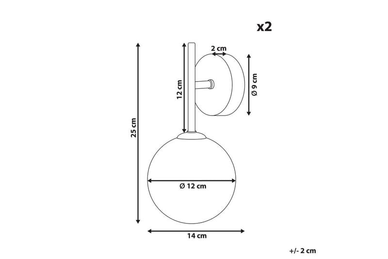 Gavdos Vegglampe 2 stk G9 - Gull/Rosa - Belysning - Innendørsbelysning & Lamper - Vegglampe - Veggarmatur