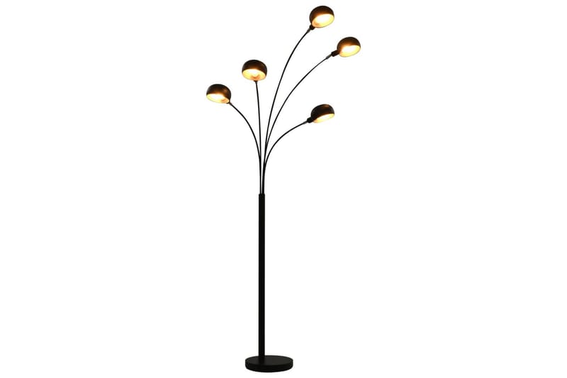 Stående lampe 200 cm 5 x E14 svart og gull - Svart - Belysning - Innendørsbelysning & Lamper - Gulvlampe