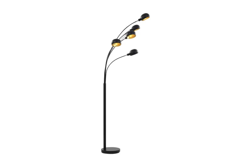 Stående lampe 200 cm 5 x E14 svart og gull - Svart - Belysning - Innendørsbelysning & Lamper - Gulvlampe