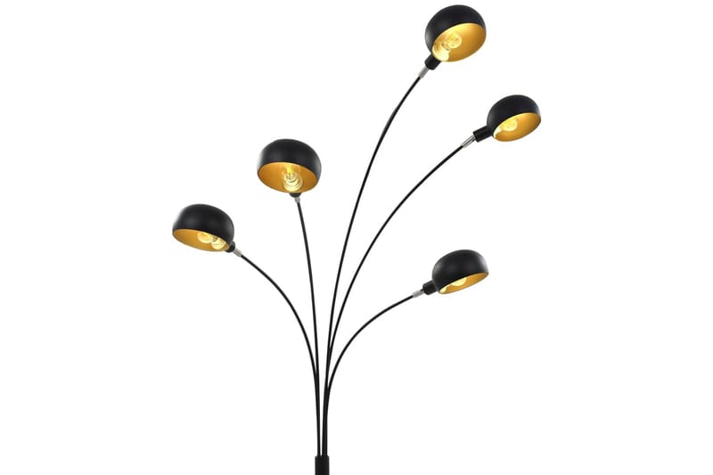 Stående lampe 200 cm 5 x E14 svart og gull - Svart - Belysning - Innendørsbelysning & Lamper - Gulvlampe