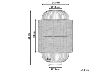 Leftyr Bordlampe 55 cm E27 - Svart/Natur - Belysning - Innendørsbelysning & Lamper - Bordlampe