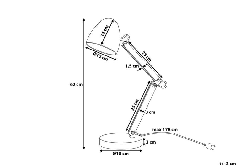 Skrivebordslampe Veleka 62 cm - Sølv - Belysning - Innendørsbelysning & Lamper - Leselampe - Leselampe bord