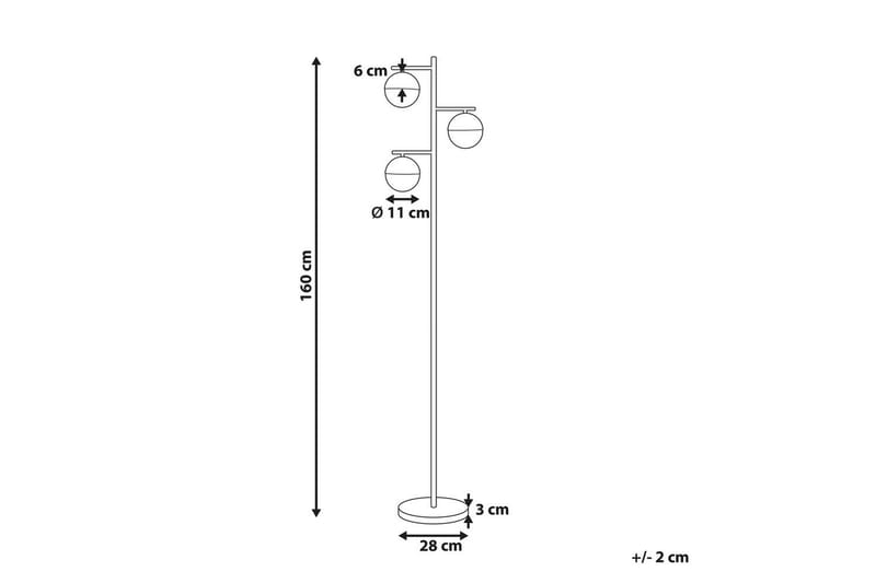 Lipsoy Gulvlampe 160 cm - Gull - Belysning - Innendørsbelysning & Lamper - Gulvlampe