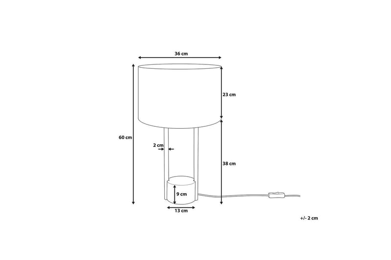 Madrica Bordlampe 60 cm E27 - Hvit/Svart/Grå - Belysning - Innendørsbelysning & Lamper - Bordlampe