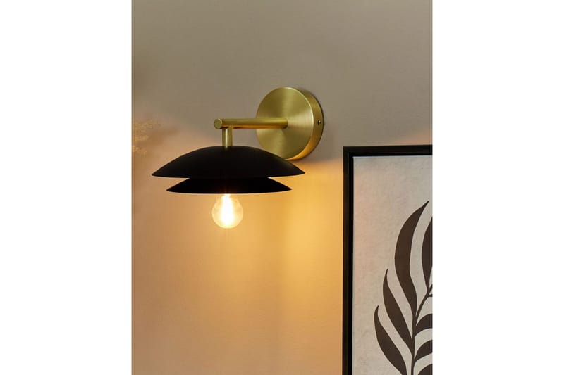 Solab Vegglampe E27 - Svart/Gull - Belysning - Innendørsbelysning & Lamper - Vegglampe - Veggarmatur