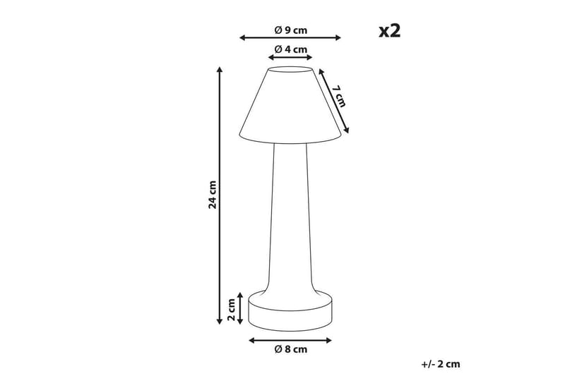 Adasi LED Bordlampe 2 stk 24 cm - Svart - Belysning - Innendørsbelysning & Lamper - Soveromslampe - Sengelamper - Nattbordslampe stående