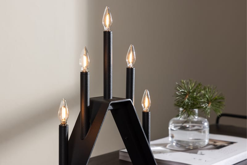 Adventsstake Lungby 36 cm - Svart - Belysning - Innendørsbelysning & Lamper - Soveromslampe - Sengelamper - Nattbordslampe stående