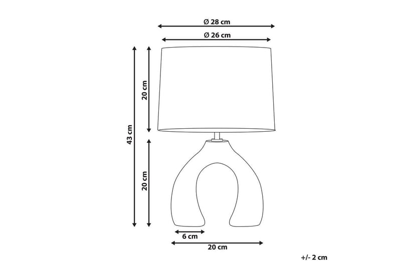 Avsaki Bordlampe 43 cm E27 - Gul/Hvit - Belysning - Innendørsbelysning & Lamper - Soveromslampe - Sengelamper - Nattbordslampe stående