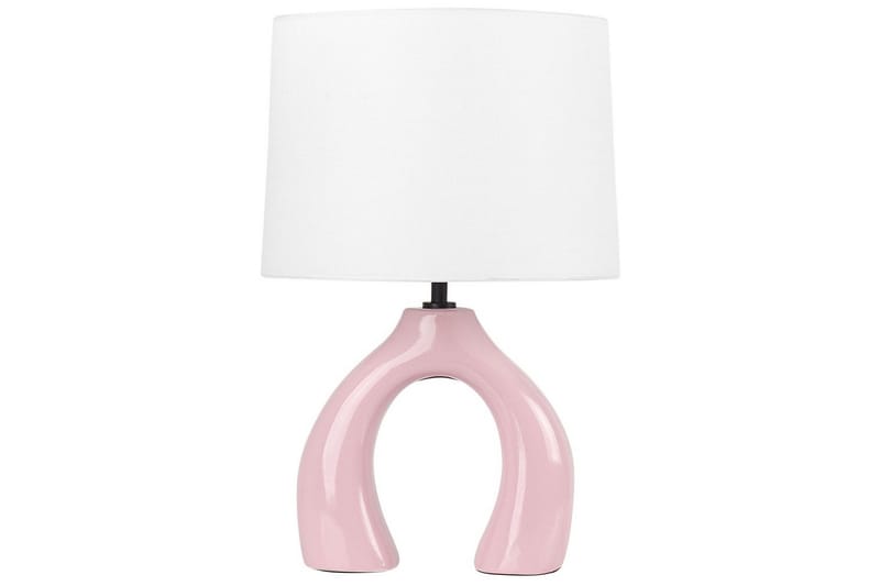 Avsaki Bordlampe 43 cm E27 - Rosa/Hvit - Belysning - Innendørsbelysning & Lamper - Soveromslampe - Sengelamper - Nattbordslampe stående