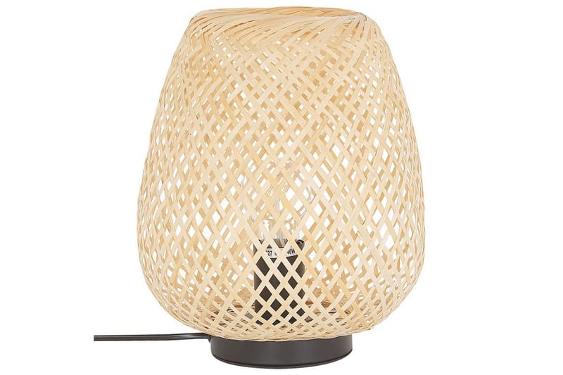 Bomu Bordlampe 30 cm E27 - Lyst tre/Hvit - Belysning - Innendørsbelysning & Lamper - Soveromslampe - Sengelamper - Nattbordslampe stående