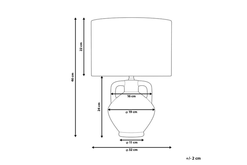 Bralad Bordlampe 46 cm E27 - Hvit - Belysning - Innendørsbelysning & Lamper - Soveromslampe - Sengelamper - Nattbordslampe stående