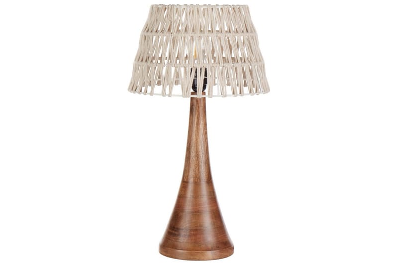 Dalino Bordlampe 47 cm E27 - Mørkt tre/Beige - Belysning - Innendørsbelysning & Lamper - Soveromslampe - Sengelamper - Nattbordslampe stående