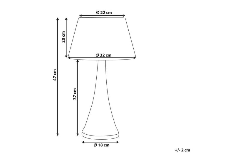 Dalino Bordlampe 47 cm E27 - Svart - Belysning - Innendørsbelysning & Lamper - Soveromslampe - Sengelamper - Nattbordslampe stående