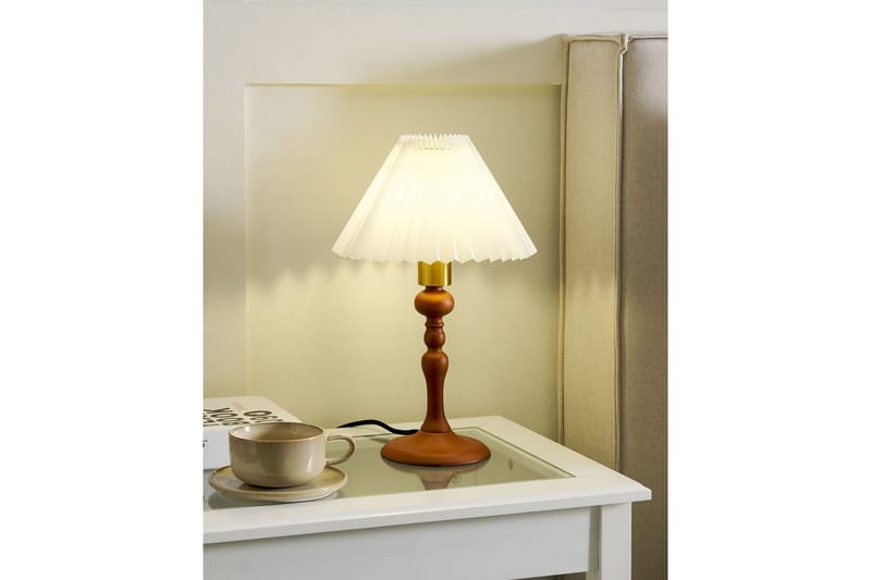 Djerbain Bordlampe 39 cm E14 - Mørkt tre/Hvit - Belysning - Innendørsbelysning & Lamper - Soveromslampe - Sengelamper - Nattbordslampe stående