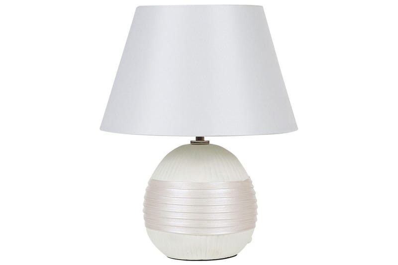 Evarado Bordlampe 37 cm E27 - Beige/Kremhvit - Belysning - Innendørsbelysning & Lamper - Soveromslampe - Sengelamper - Nattbordslampe stående