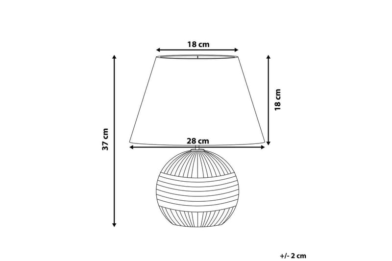 Evarado Bordlampe 37 cm E27 - Beige/Kremhvit - Belysning - Innendørsbelysning & Lamper - Soveromslampe - Sengelamper - Nattbordslampe stående