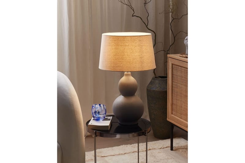 Fiorita Bordlampe 56 cm E27 - Grå/Beige - Belysning - Innendørsbelysning & Lamper - Soveromslampe - Sengelamper - Nattbordslampe stående