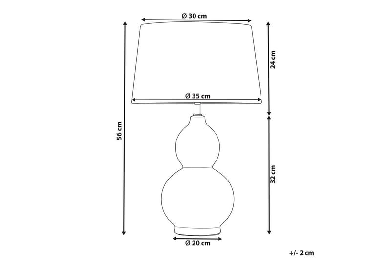 Fiorita Bordlampe 56 cm E27 - Grå/Beige - Belysning - Innendørsbelysning & Lamper - Soveromslampe - Sengelamper - Nattbordslampe stående