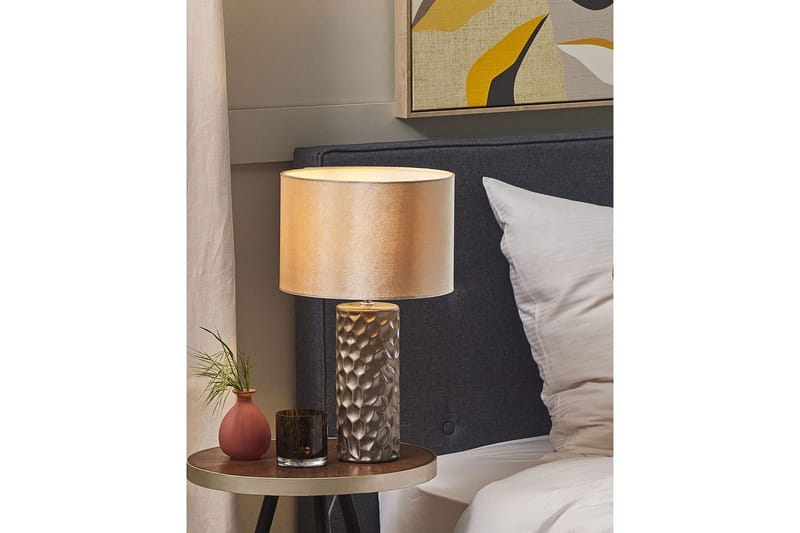 Kamla Bordlampe 50 cm E27 - Grå/Beige - Belysning - Innendørsbelysning & Lamper - Soveromslampe - Sengelamper - Nattbordslampe stående