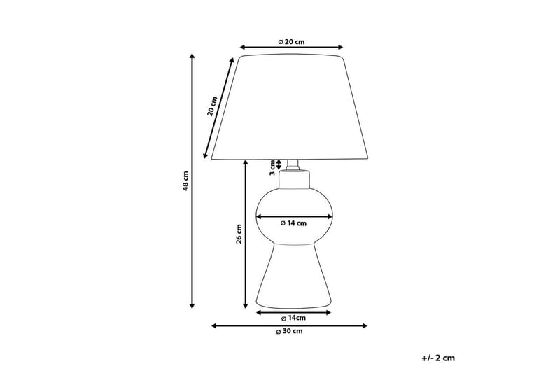 Lemiros Bordlampe 48 cm E27 - Grå/Hvit - Belysning - Innendørsbelysning & Lamper - Soveromslampe - Sengelamper - Nattbordslampe stående