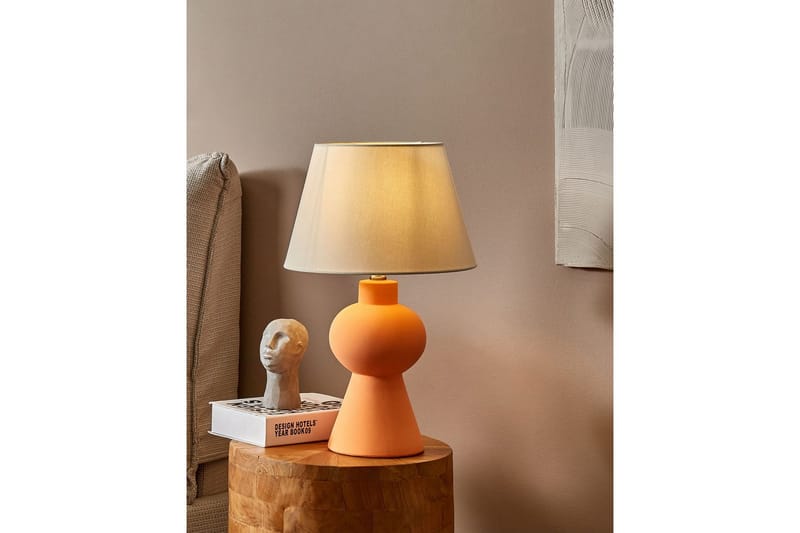 Lemiros Bordlampe 48 cm E27 - Oransje/Hvit - Belysning - Innendørsbelysning & Lamper - Soveromslampe - Sengelamper - Nattbordslampe stående