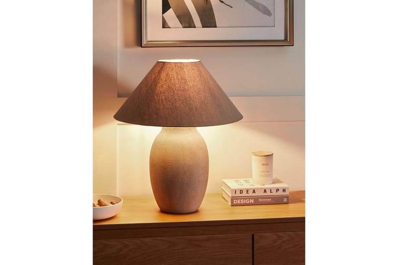 Liwdo Bordlampe 58 cm E27 - Lysegrå - Belysning - Innendørsbelysning & Lamper - Soveromslampe - Sengelamper - Nattbordslampe stående