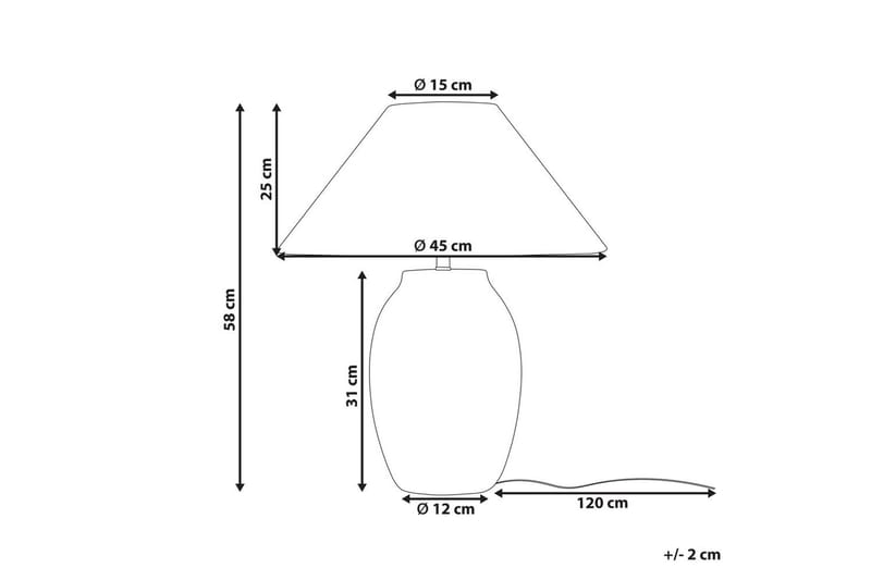 Liwdo Bordlampe 58 cm E27 - Lysegrå - Belysning - Innendørsbelysning & Lamper - Soveromslampe - Sengelamper - Nattbordslampe stående