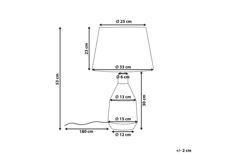 Lombre Bordlampe 53 cm E27 - Hvit - Belysning - Innendørsbelysning & Lamper - Soveromslampe - Sengelamper - Nattbordslampe stående