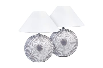 Lunis Bordlampe 2 stk 38 cm E14 - Transparent/Hvit - Belysning - Innendørsbelysning & Lamper - Soveromslampe - Sengelamper - Nattbordslampe stående