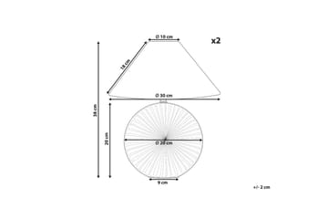 Lunis Bordlampe 2 stk 38 cm E14 - Transparent/Hvit - Belysning - Innendørsbelysning & Lamper - Soveromslampe - Sengelamper - Nattbordslampe stående