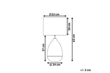 Mariab Bordlampe 63 cm E27 - Hvit - Belysning - Innendørsbelysning & Lamper - Soveromslampe - Sengelamper - Nattbordslampe stående