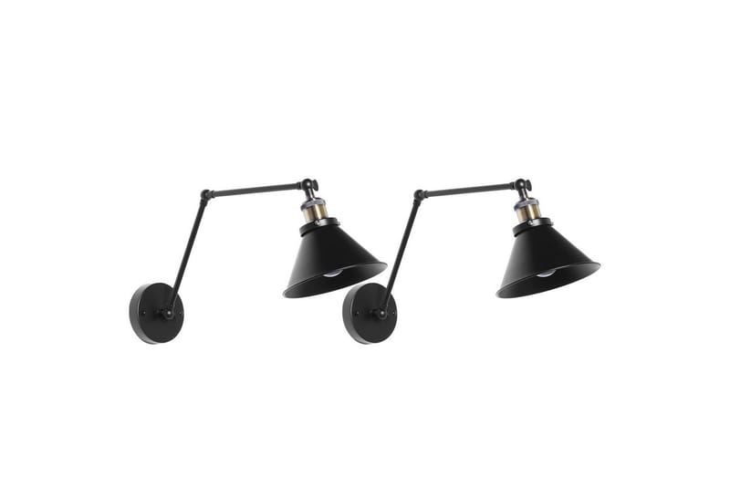 Narve Vegglampe 2 stk E27 - Svart - Belysning - Innendørsbelysning & Lamper - Soveromslampe - Sengelamper - Sengelampe vegg