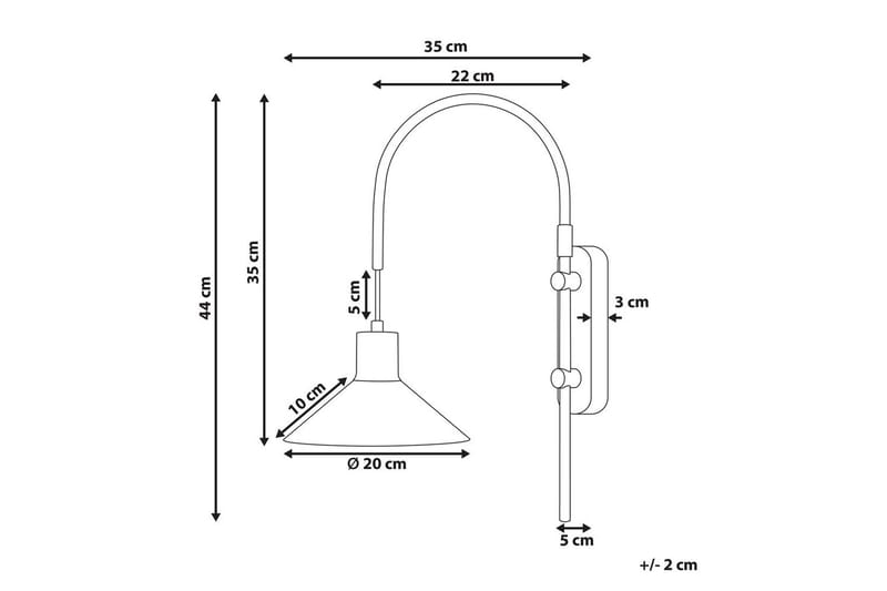 Ozmi Vegglampe 44 cm E27 - Gull/Hvit - Belysning - Innendørsbelysning & Lamper - Soveromslampe - Sengelamper - Sengelampe vegg