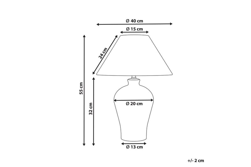 Partuk Bordlampe 55 cm E27 - Off white/Lyseblå - Belysning - Innendørsbelysning & Lamper - Soveromslampe - Sengelamper - Nattbordslampe stående