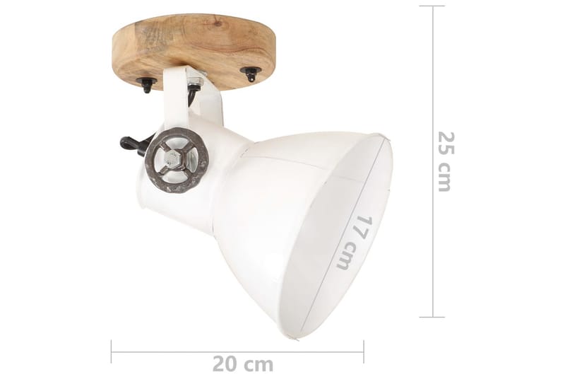 Industrielle vegg-/taklamper 2 stk hvit 20x25 cm E27 - Hvit - Belysning - Innendørsbelysning & Lamper - Soveromslampe - Sengelamper - Sengelampe vegg