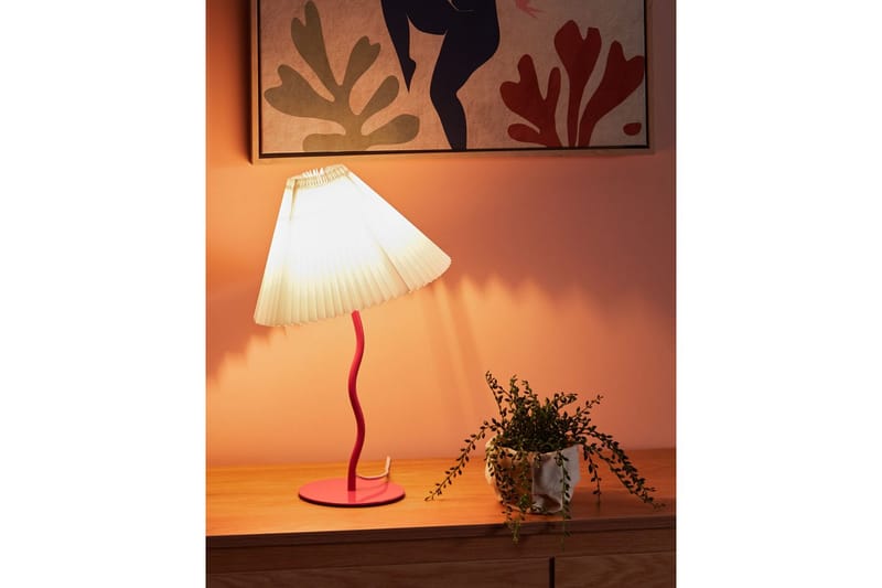 Skiros Bordlampe 48 cm E27 - Fuchsia/Hvit - Belysning - Innendørsbelysning & Lamper - Soveromslampe - Sengelamper - Nattbordslampe stående