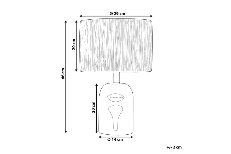 Yadasi Bordlampe 46 cm E27 - Hvit/Natur - Belysning - Innendørsbelysning & Lamper - Soveromslampe - Sengelamper - Nattbordslampe stående