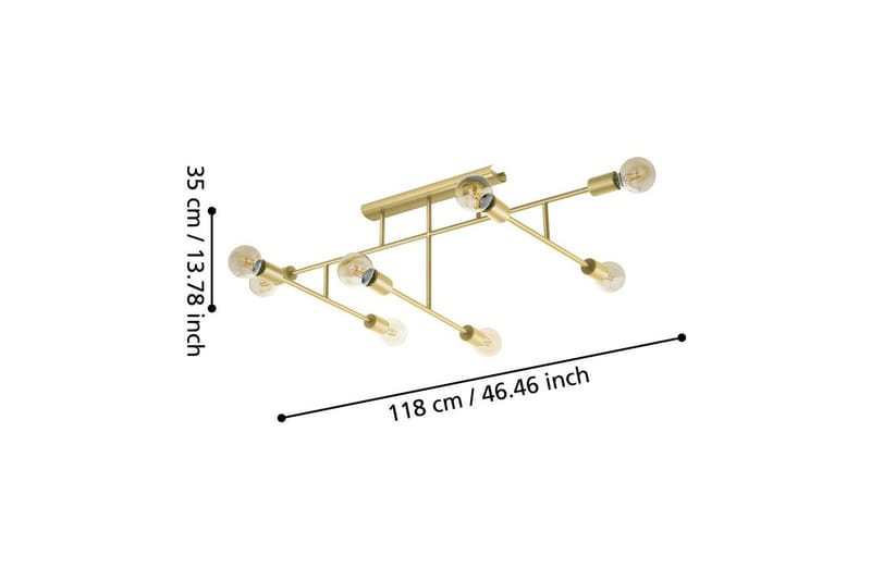 Taklampe Eglo Belsiana 1 med 8 Lamper - Messing - Belysning - Innendørsbelysning & Lamper - Taklampe