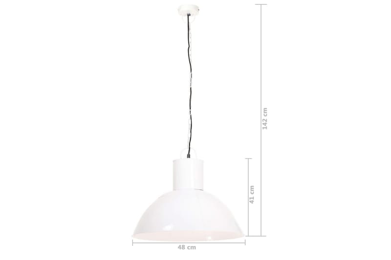 Hengelampe 25 W hvit rund 48 cm E27 - Hvit - Belysning - Innendørsbelysning & Lamper - Taklampe - Kjøkkenlampe & taklampe kjøkken