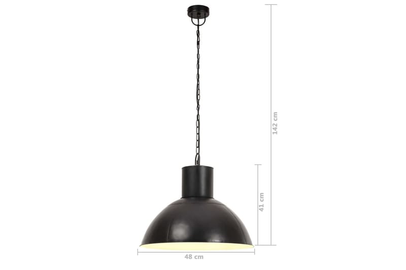 Hengelampe 25 W matt svart rund 48 cm E27 - Svart - Belysning - Innendørsbelysning & Lamper - Taklampe - Kjøkkenlampe & taklampe kjøkken