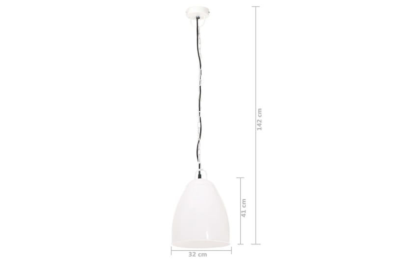 Industriell hengelampe 25 W hvit rund 32 cm E27 - Hvit - Belysning - Innendørsbelysning & Lamper - Taklampe - Kjøkkenlampe & taklampe kjøkken