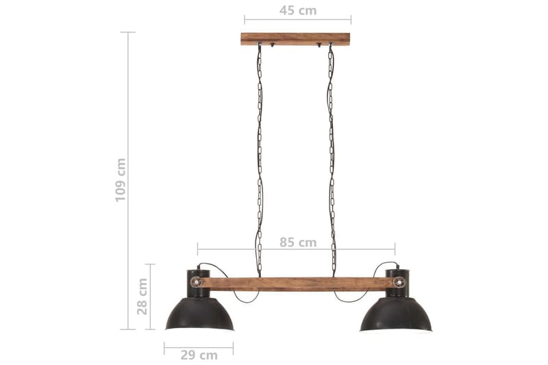 Industriell hengelampe 25 W matt svart 109 cm E27 - Svart - Belysning - Innendørsbelysning & Lamper - Taklampe - Kjøkkenlampe & taklampe kjøkken