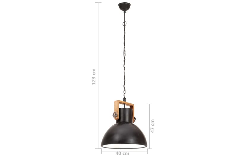 Industriell hengelampe 25 W matt svart rund 40 cm E27 - Svart - Belysning - Innendørsbelysning & Lamper - Taklampe - Kjøkkenlampe & taklampe kjøkken