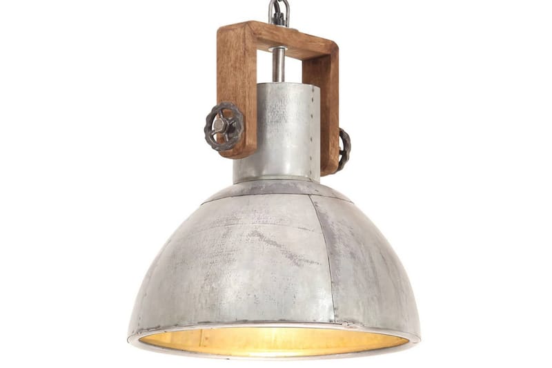 Industriell hengelampe 25 W sølv rund 30 cm E27 - Silver - Belysning - Innendørsbelysning & Lamper - Taklampe - Kjøkkenlampe & taklampe kjøkken