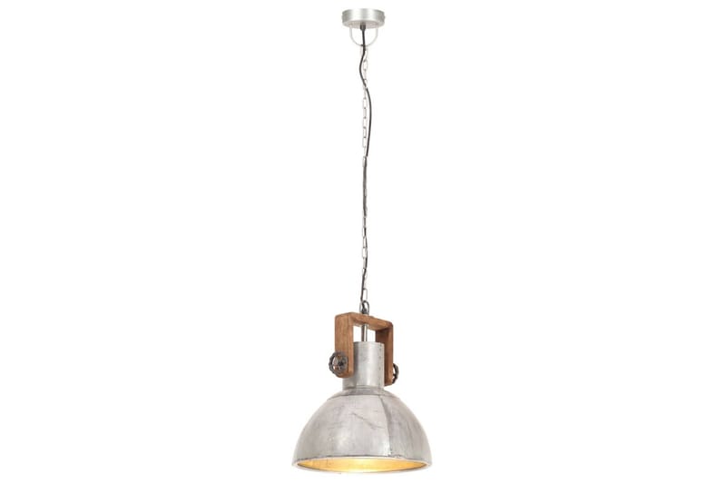 Industriell hengelampe 25 W sølv rund 30 cm E27 - Silver - Belysning - Innendørsbelysning & Lamper - Taklampe - Kjøkkenlampe & taklampe kjøkken