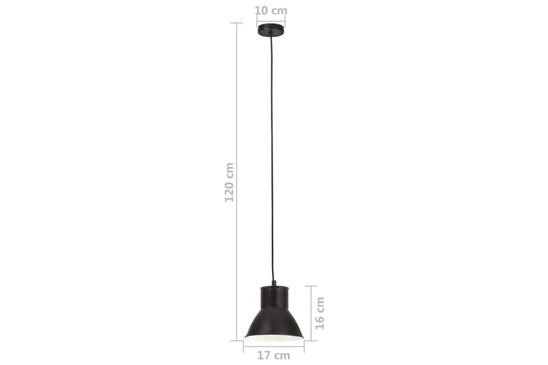 Hengelampe 25 W matt svart rund 17 cm E27 - Svart - Belysning - Innendørsbelysning & Lamper - Taklampe - Pendellamper & Hengelamper